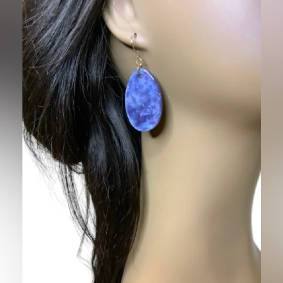 Blue Resin Statement Necklace & Earring Set - Picture 2 of 4